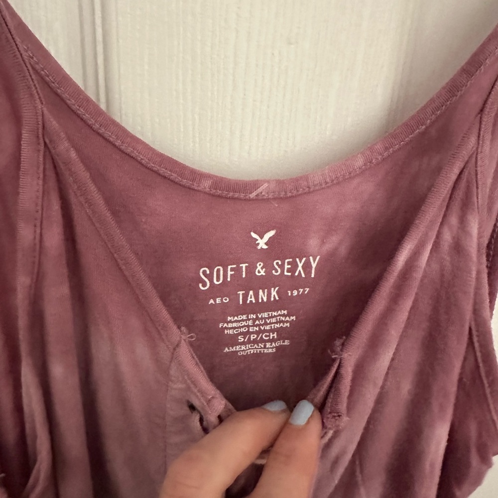 American Eagle Soft and Sexy Lace up Tank Top - Picture 2 of 2